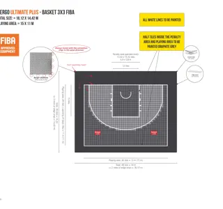 Bergo Flooring Design Drawing FIBA 3X3 18,12X14,42M All Lines To Be Painted Ultimate Plus Grey Black