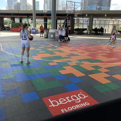 Bergo Basketball court FIBA 3X3 Americup 2022 Bergo Flooring Official Court Supplier Warmup court (4)