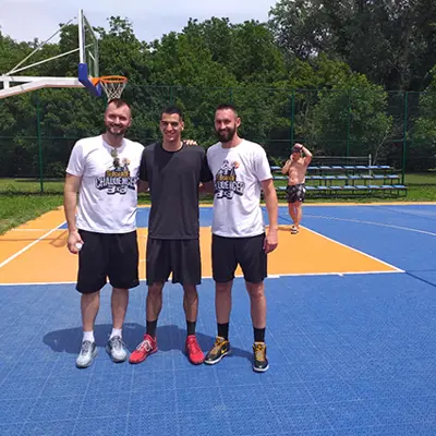 Bergo Basketball court 3x3 Vaslis Spanoulis court Milan Macvan Serbian Pro Basketball Player