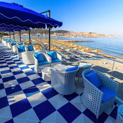 Bergo Flooring Outdoorcafe by sea Bergo Unique Blue and white 5