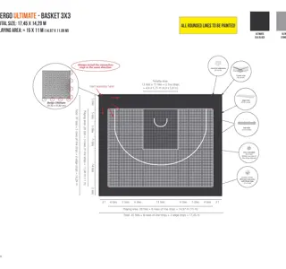 Bergo Flooring Design Drawing 3X3 17,45X14,29M With Linestrips Ultimate Grey Black