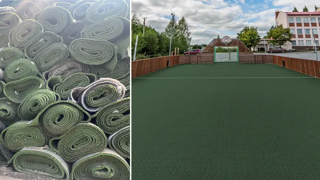 Recycled Turf Bergo Sport Court Montage