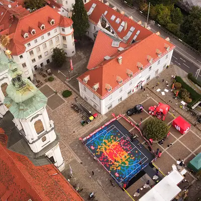 Bergo Basketball Court FIBA 3x3 Europe Cup Graz - Official Court supplier Warmup court (2)