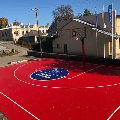 Bergo Basketball court 3x3 Ukmerges Municipality Lithuania - Bergo Ultimate Plain Red