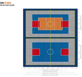 Bergo Flooring Handball Basket Volleyball 40,55 X 43,33 M